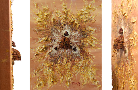 16" x 20" Acrylic & Sponge on canvas 2007 (+ side elevation pics) - SOLD